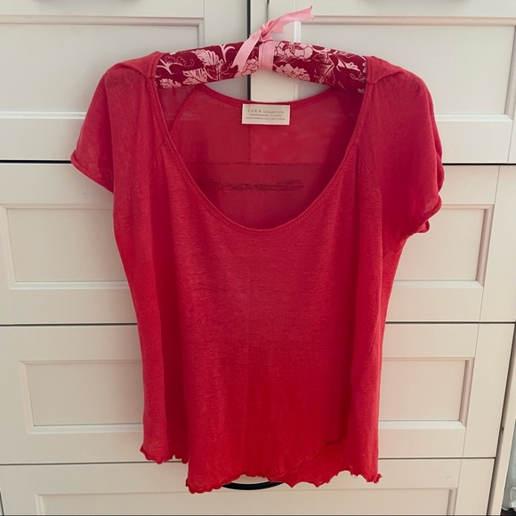 Zara Red Linen Top - Picture 7 of 8